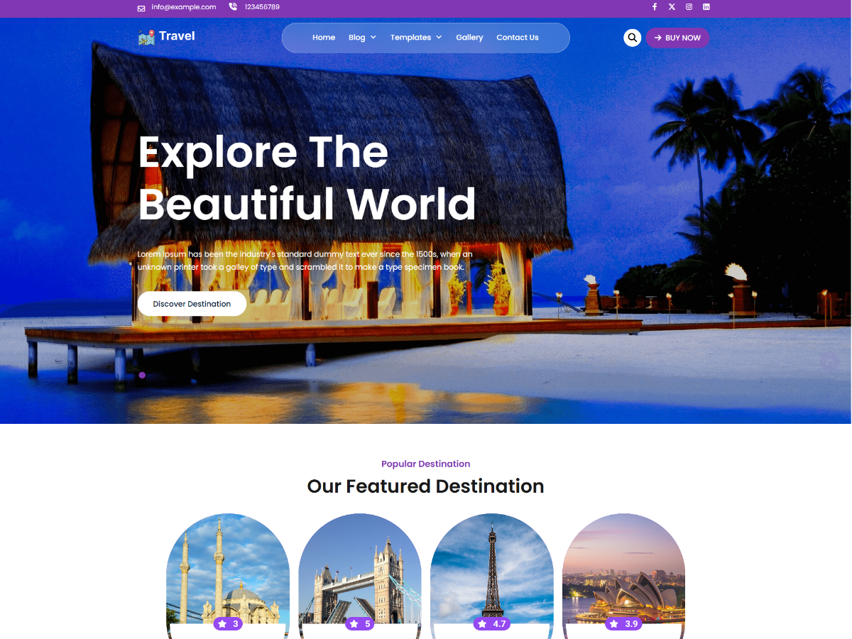 Tour WordPress Theme