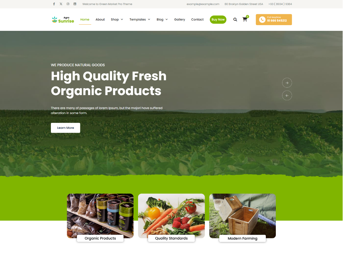 Green Market WordPress Theme
