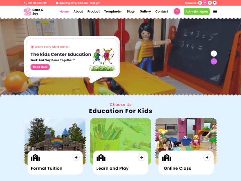 Preschool WordPress Theme | Perfect For Daycare Centres