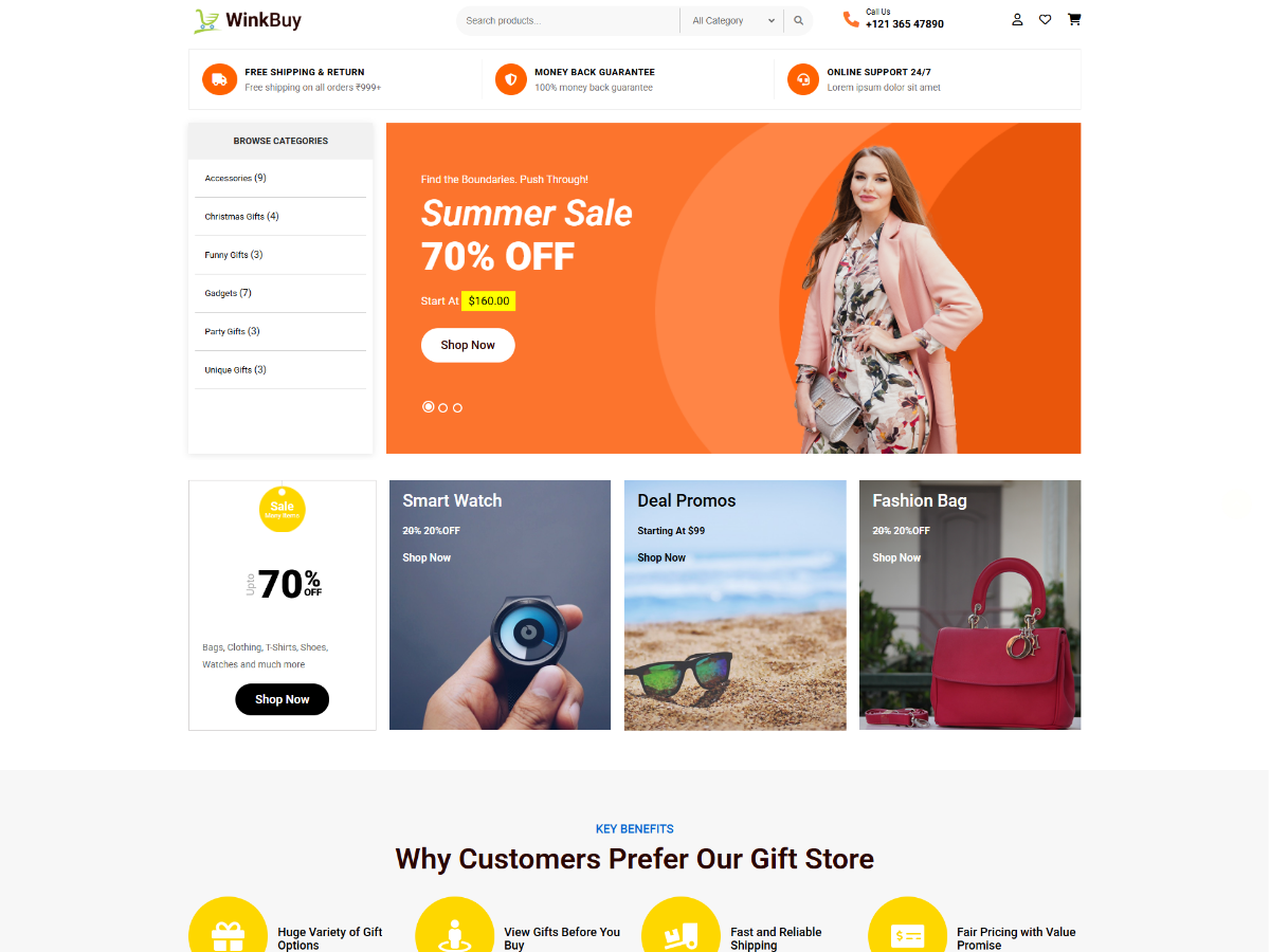 Ecommerce Gift WordPress Theme