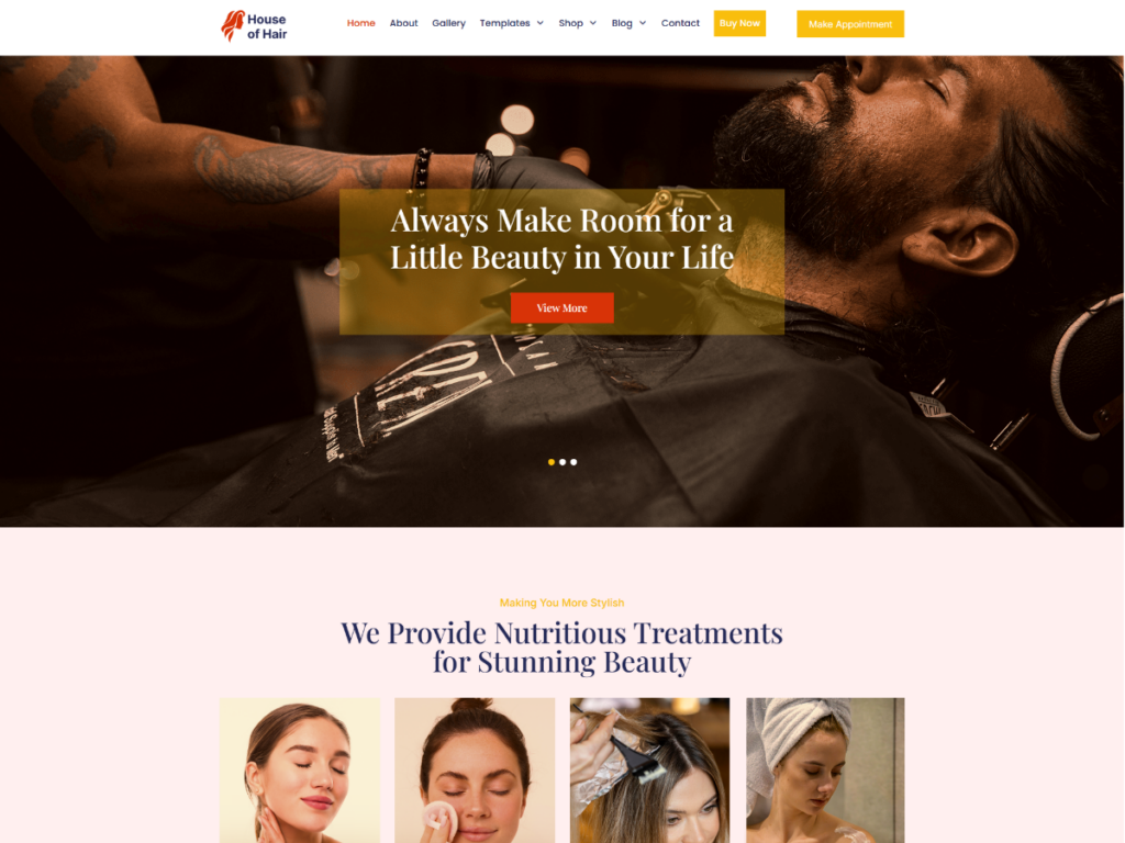 Hair Dressing WordPress Theme