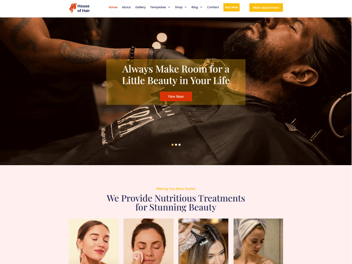 Hair Dressing WordPress Theme