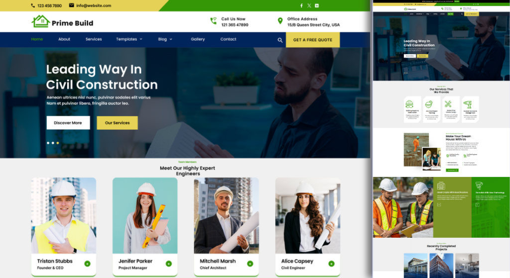 Construction WordPress themes are created specifically for builders
