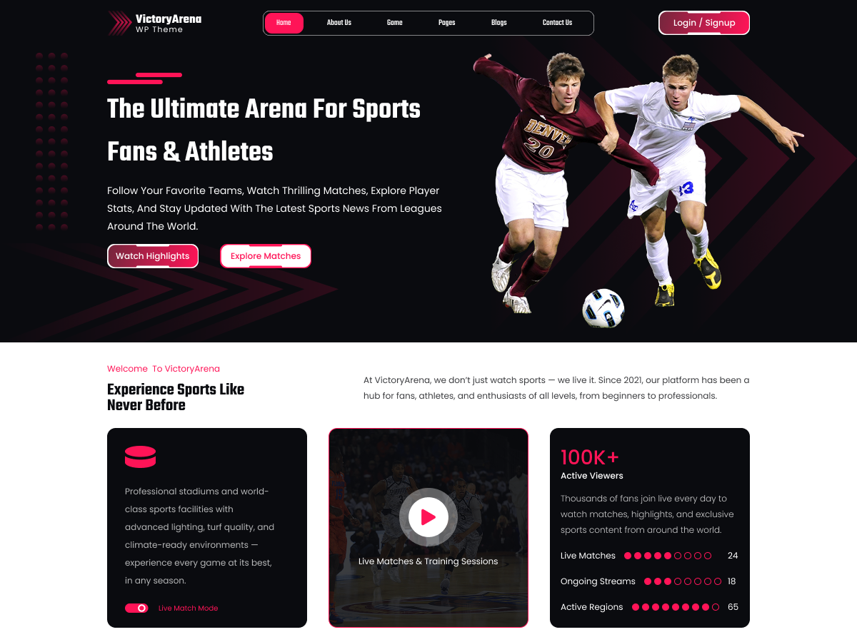 Free Sports WordPress Theme