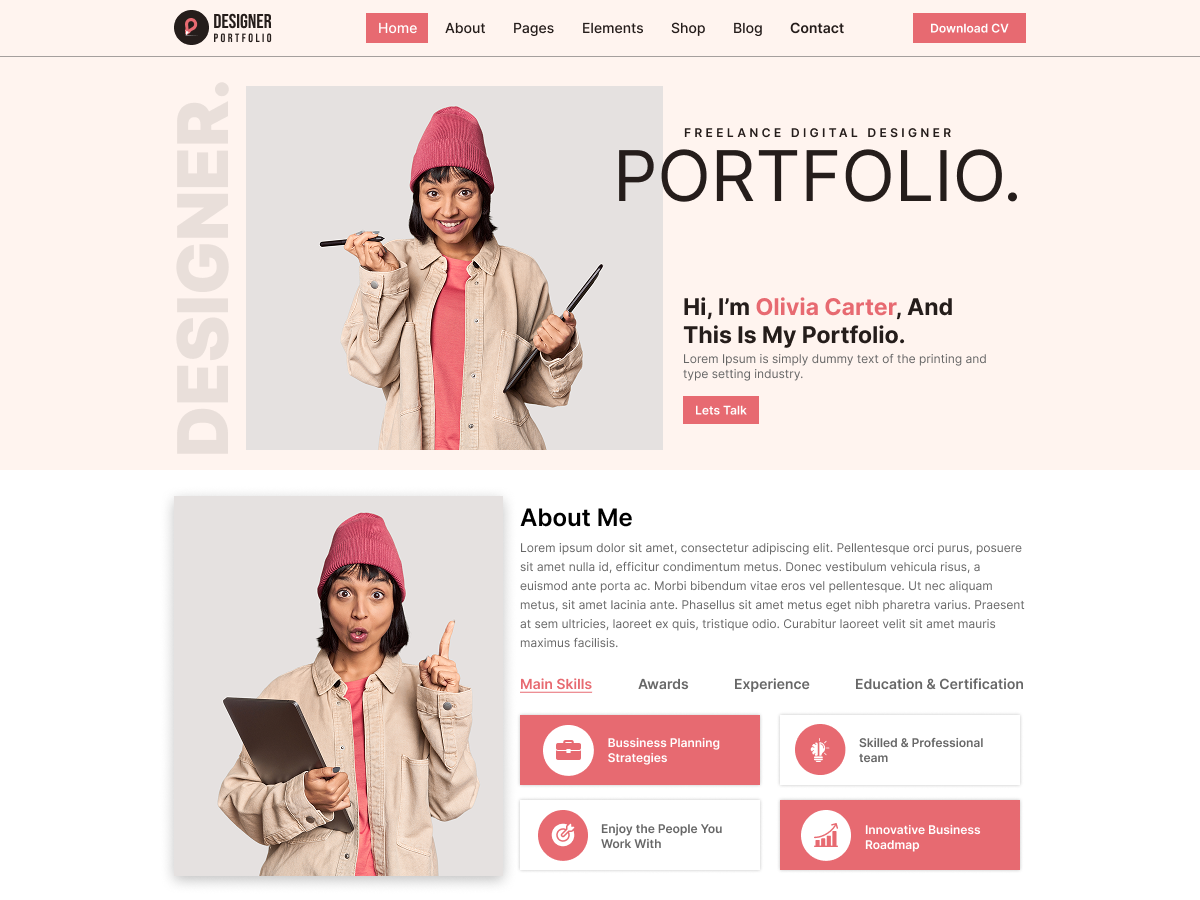 Designer Portfolio WordPress Theme