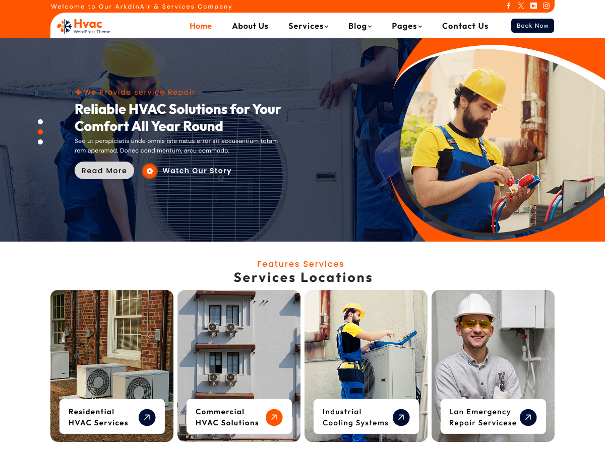Free HVAC Services WordPress Theme