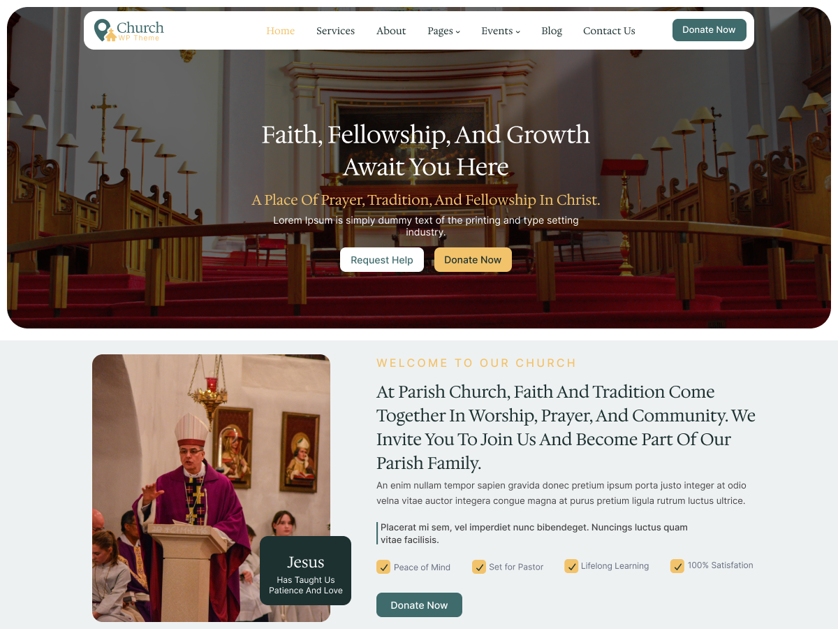 Free Church WordPress Theme