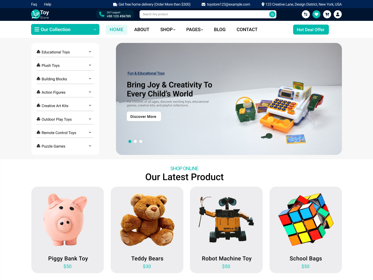 Free Toys Shop WordPress Theme